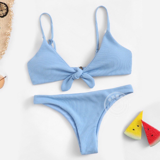 HÀNG CAO CẤP -  [NHIỀU MÀU] BIKINI CHẤT THUN TĂM 2 DÂY BUỘC NƠ STYLE ÂU MỸ  - Hàng Cao Cấp | BigBuy360 - bigbuy360.vn