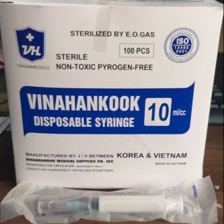 Bơm tiêm 10C kim 23 Vinahankook Hộp/100 cái