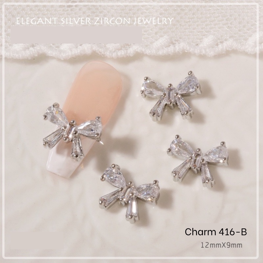 Charm nơ đính đá nail cao cấp