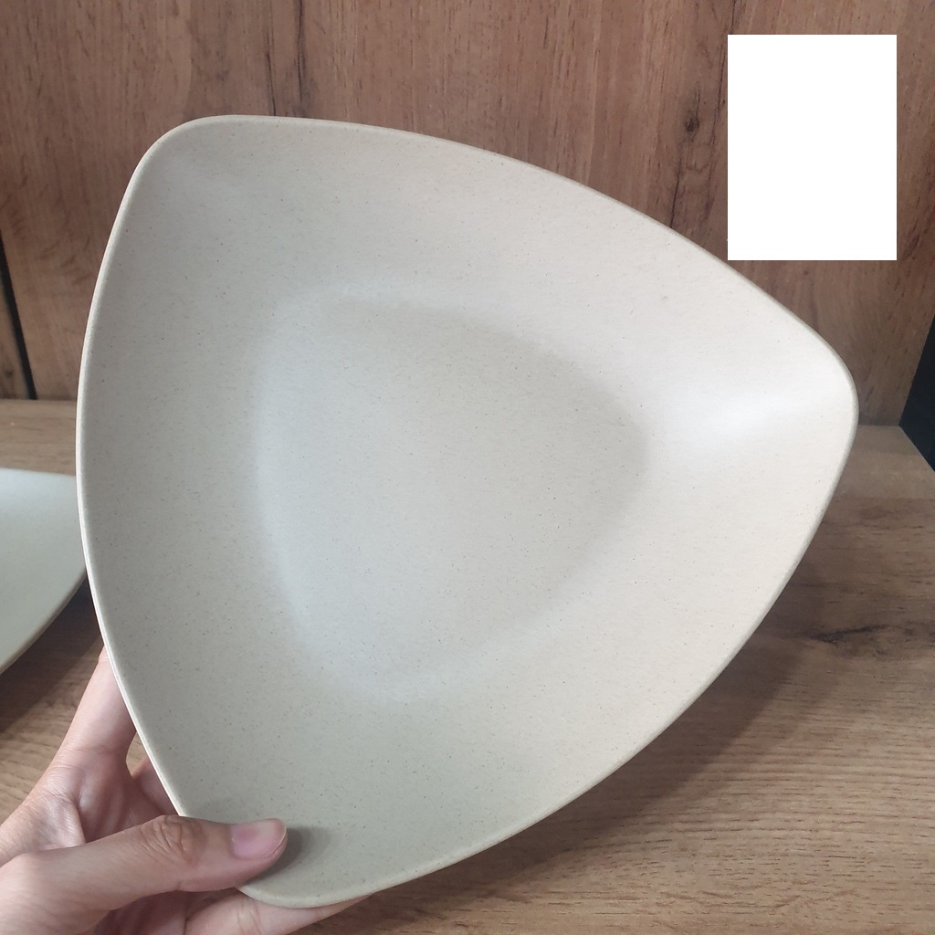 Dĩa tam giác nhựa Melamine nhám Nâu