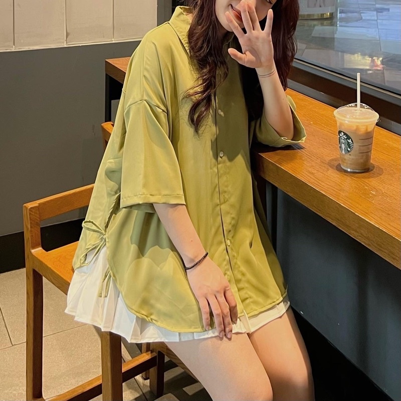 ÁO SƠ MI LỤA THẮT DÂY EO (ảnh thật/sẵn)