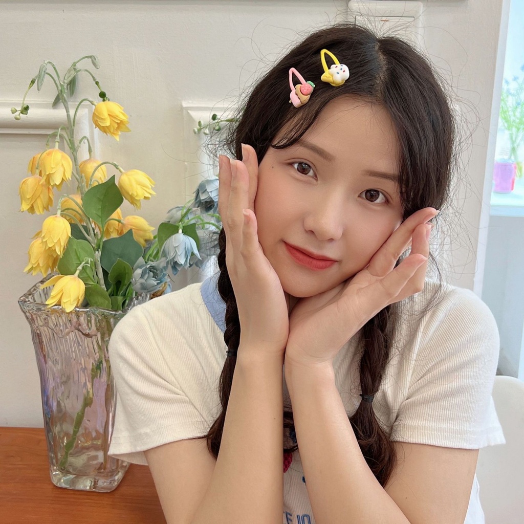 Kẹp tóc xinh cho bé gái đính hình ngộ nghĩnh cặp tóc bấm hình giọt nước set 10 chiếc sắc màu HadyyKids -CT44