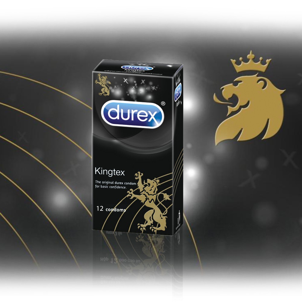 Bao cao su Durex Kingtex siêu mỏng nhiều gel bôi trơn 1 hộp 12 bcs