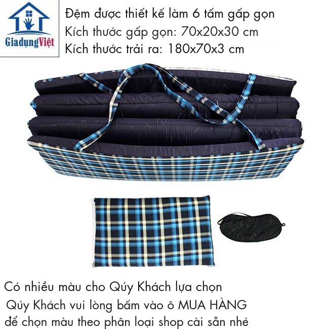 [LOẠI 1 SIÊU ÊM] ĐỆM GẤP VĂN PHÒNG CAO CẤP + Tặng Kèm Gối & Bịt Mắt