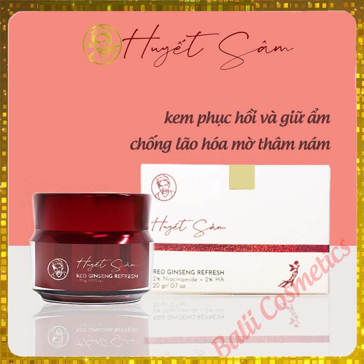 Kem face huyết sâm Bà Lão red ginseng refresh phục hồi , giữ ẩm , chống lão hóa mờ thâm nám 20g