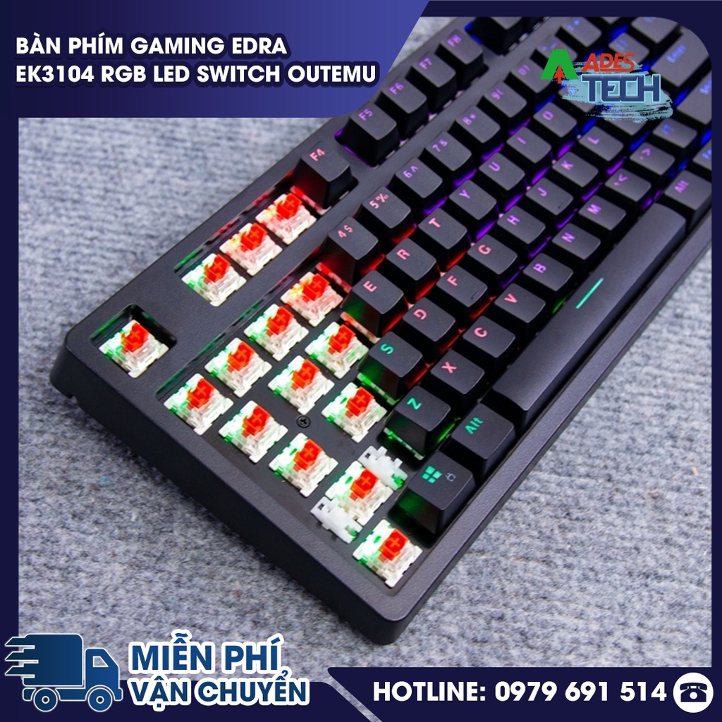 Bàn phím Gaming Edra EK3104 RGB LED Switch OUTEMU Bảo hành 24 tháng