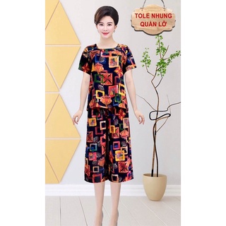 Đồ Bộ Lửng ống rộng Trung niên mặc mặc mát 40-80kg