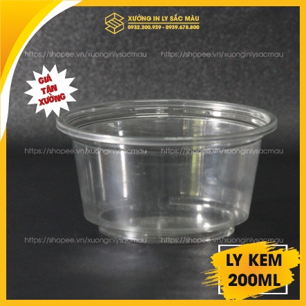 50 Ly kem PET 200ML kèm nắp