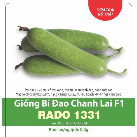 [Rạng Đông] Hạt Giống Bí Đao Chanh Lai F1 Rado 1331 Dễ Trồng, Siêu Trái 0.2gr