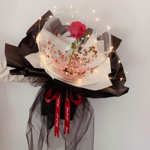 Bộ Bong Bóng + Bó Hoa Hồng Trang Trí Tiệc Cưới/Sinh Nhật DIY