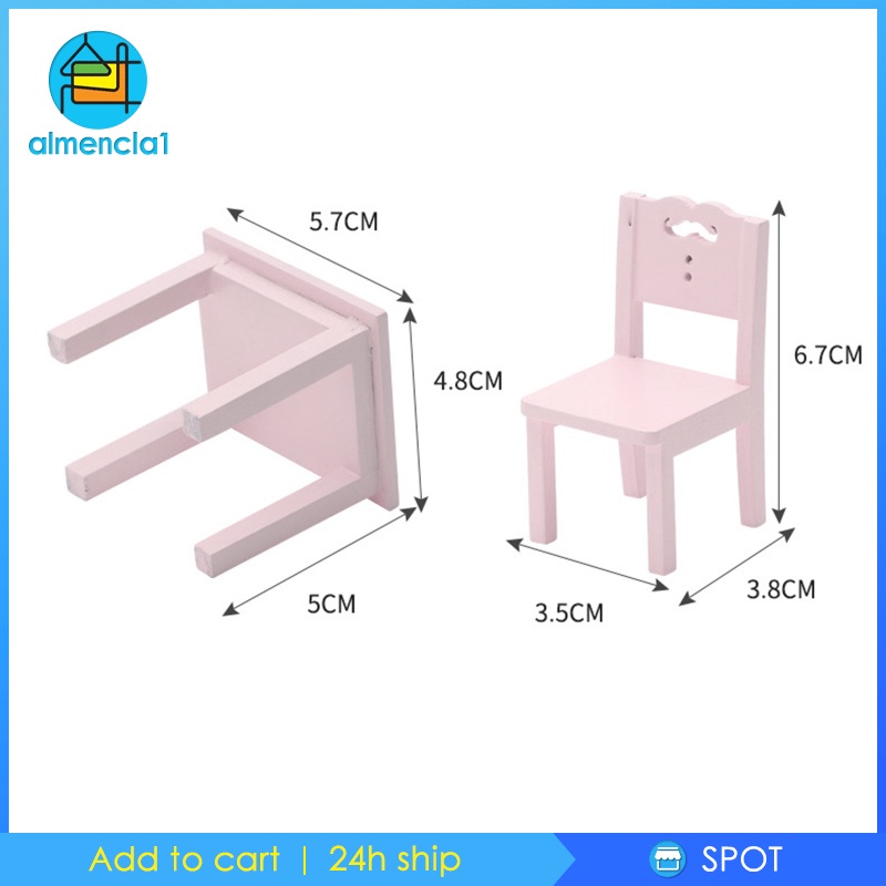 Mô Hình Ghế Gỗ Trang Trí Nhà Búp Bê Almencla1