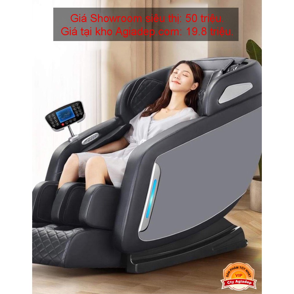 Ghế massage phi thuyền 3D Siêu xịn Luxury ADG màn cảm ứng trị liệu đa chế độ - Màu đen
