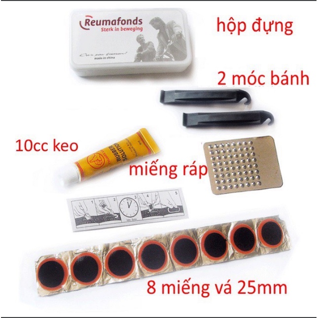 Bộ vá săm xe đạp mini reumafonds đa năng siêu tiện lợi