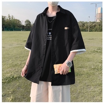 Áo sơ mi nam form rộng tay lỡ, áo sơ mi nam bigsize khoác ngoài ulzzang hàn quốc đi chơi đi học hàn quốc học sin
