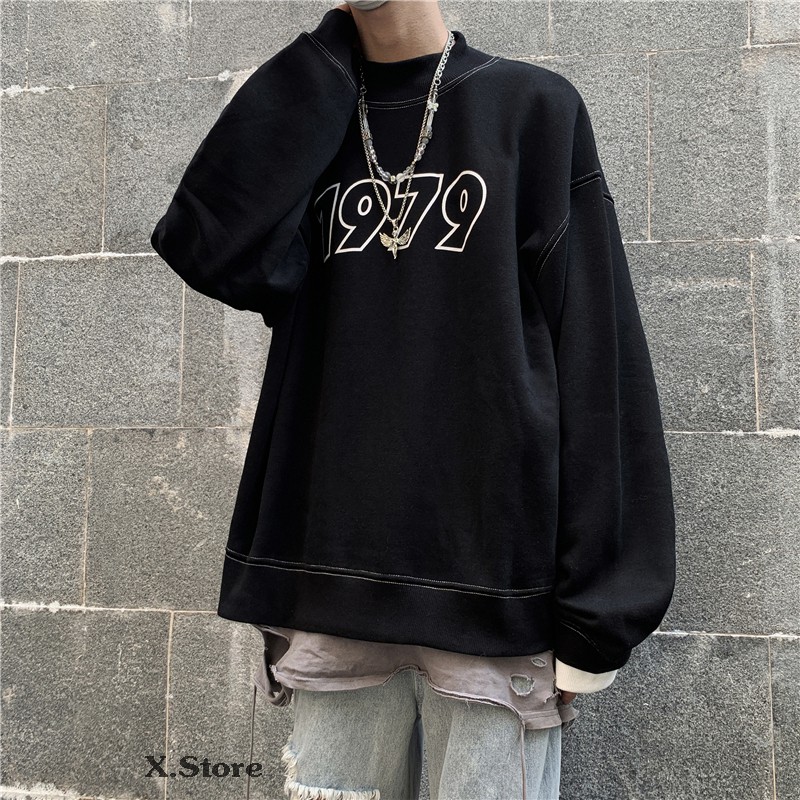 Áo Sweater Nam Nữ 1976 - Áo Thu Đông Chất Nỉ Ngoại Mềm Mịn 2 Màu Đen Trắng Unisex X.Store