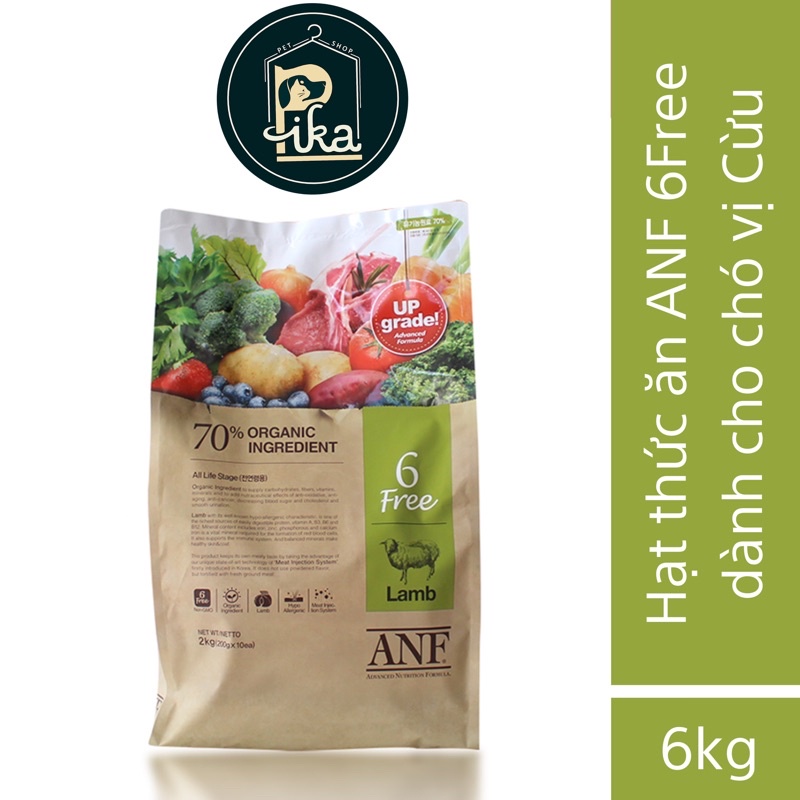 Hạt Hữu Cơ Cao Cấp ANF 6Free Cho Chó  vị Cừu, Vịt, Cá hồi - Pika Petshop