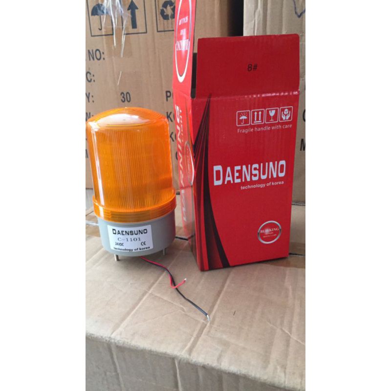 Đèn quay cảnh báo tín hiệu báo động không còi màu đỏ led trụ lte-1101 220vol,đèn quay công trường không còi c1101 24 vol