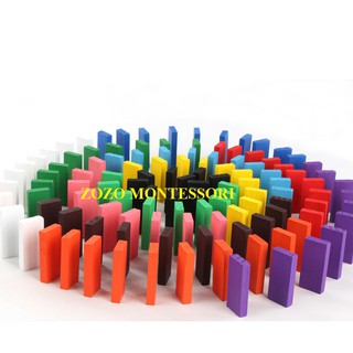 DOMINO 120 THANH - Xếp gỗ sắc màu - Đồ chơi gỗ thông minh