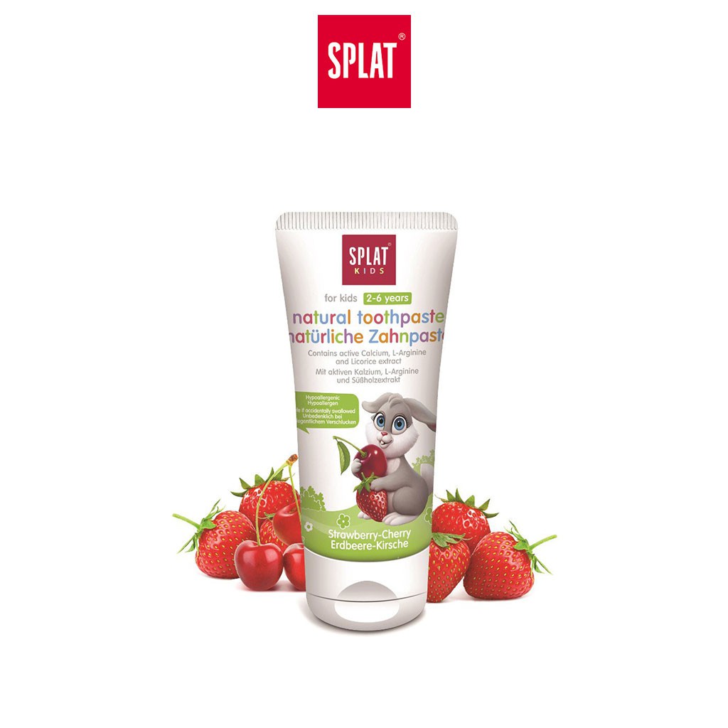 Kem Đánh Răng Trẻ Em 2-6 Tuổi Hương Dâu Rừng - Anh Đào Wild Strawberry - Cherry 55ml, An Toàn Khi Nuốt Phải