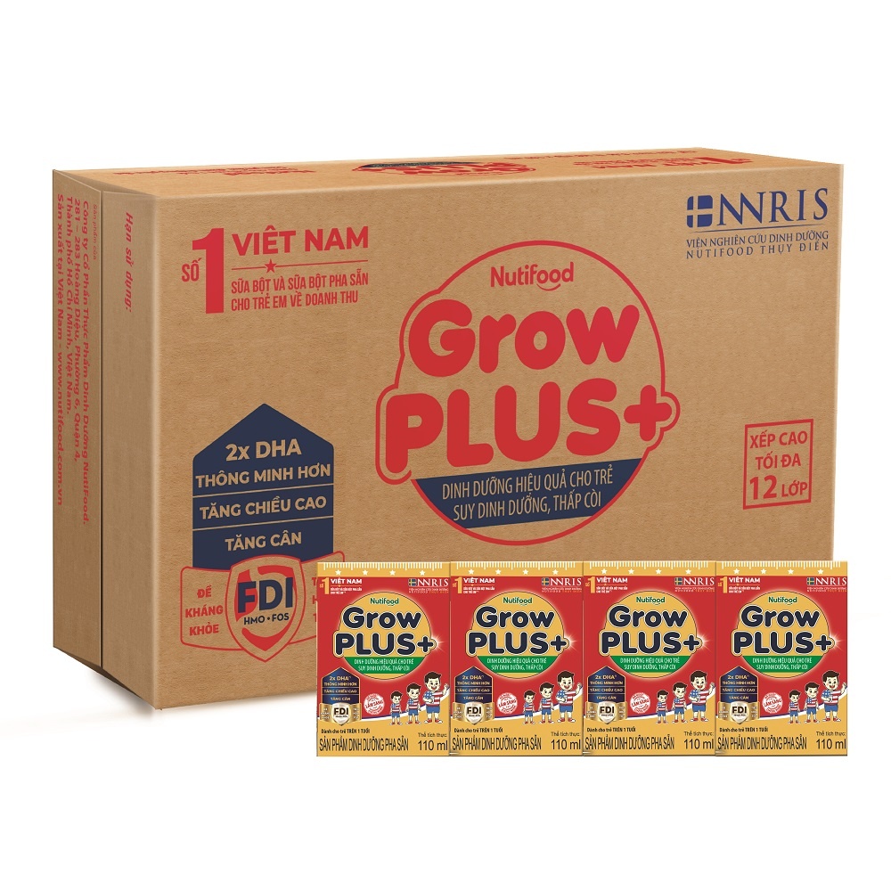 Sữa Grow plus FDI Đỏ 110ml ( Thùng x 48 hộp )