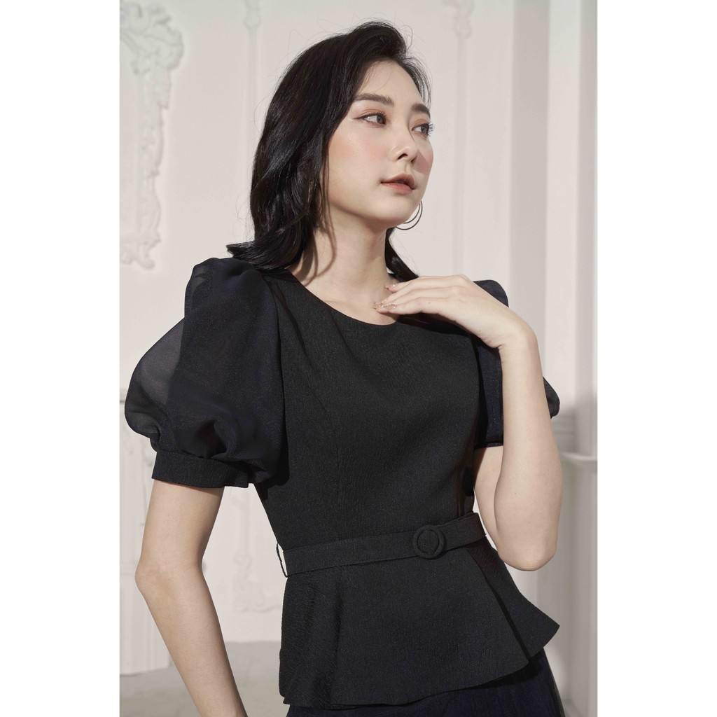 Áo peplum nữ tay bồng che đi nhược điểm vòng bụng cao cấp White Ant