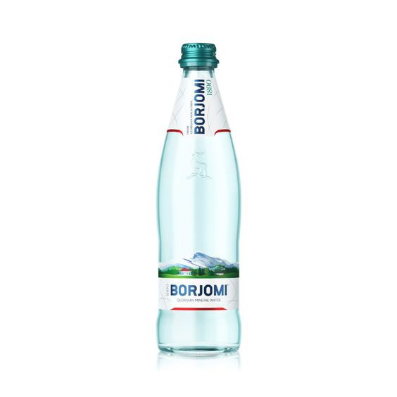Nước khoáng thiên nhiên có ga Borjomi chai thủy tinh 500ml