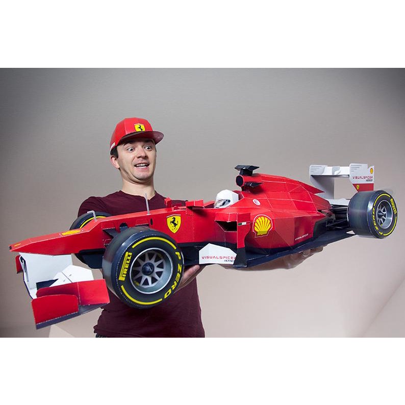 (Thiết kế chuẩn) Bộ kit mô hình giấy 3D xe Ferrari F1 kích thước lớn 91cm