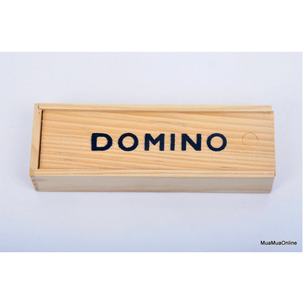 Bộ Đồ Chơi Cờ Domino Đen Có Hộp Gỗ Đựng Cờ