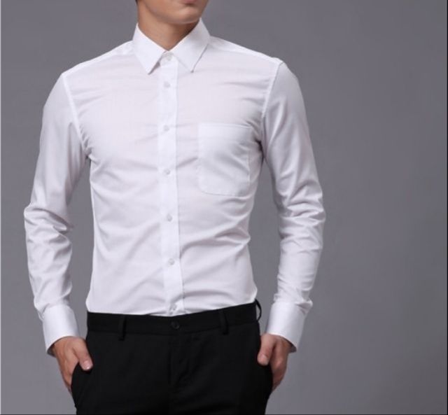 Somi trắng dài tay mát chống nhăn sale 40%( phom slim fit -ôm) | BigBuy360 - bigbuy360.vn