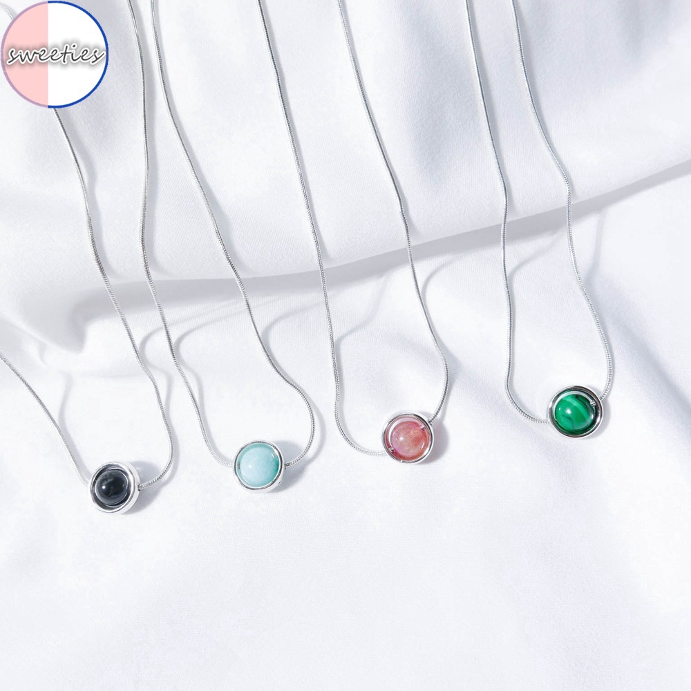 Dây chuyền mặt hình hạt may mắn nhiều màu sắc phong cách Hàn Quốc đơn giản thời trang