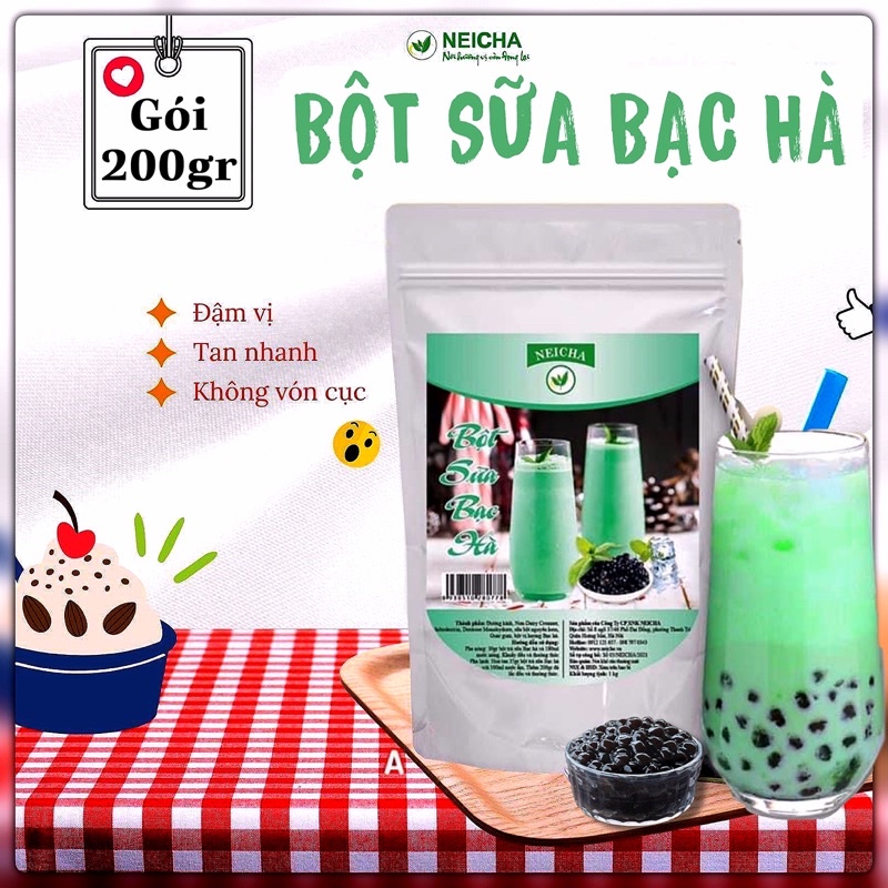 Trà Sữa Neicha Vị Bạc Hà/ Bột trà sữa PHA SẴN TIỆN LỢI, thơm ngon béo ngậy.