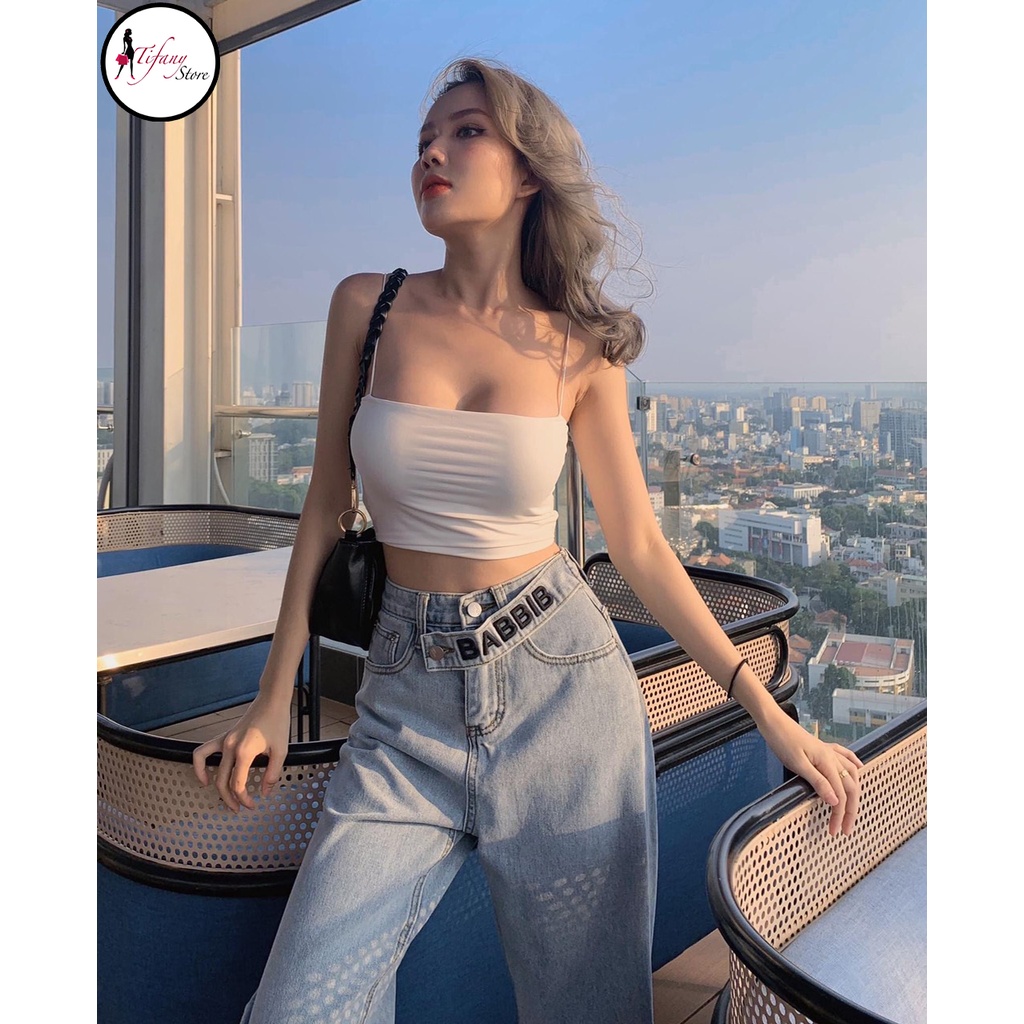Áo Croptop Ôm Sát Hai Dây Kiểu Croptop Ôm Body Màu Trắng Freesize  "ÁO 2 DÂY"