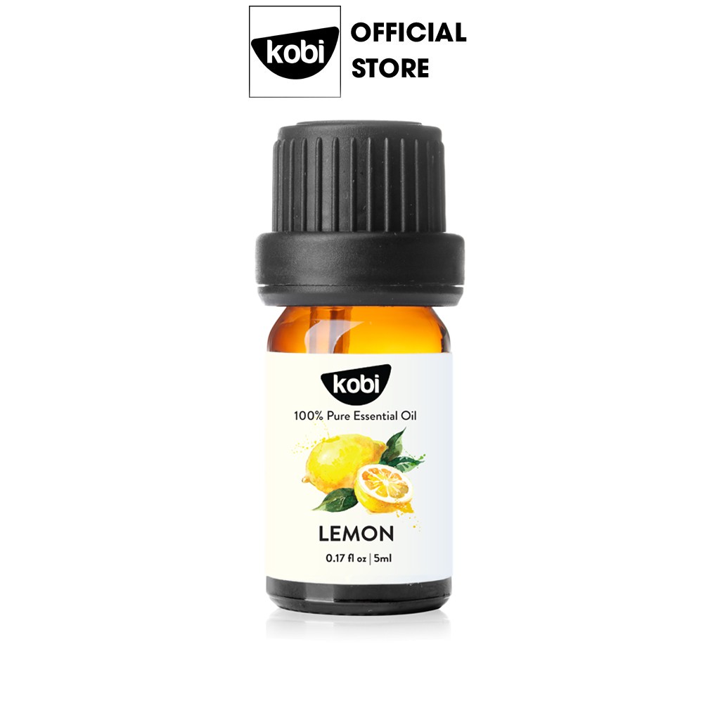 Tinh dầu Chanh Tươi Kobi Lemon essential oil giúp thơm phòng, se da, tinh thần sảng khoái - 5ml