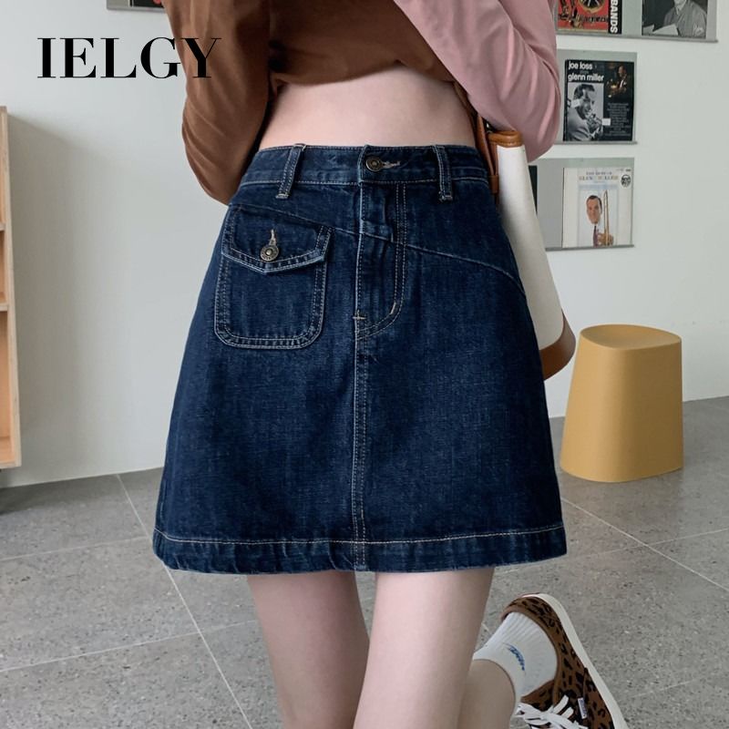 Chân váy IELGY denim lưng cao size lớn thời trang mùa hè 2022 dành cho nữ