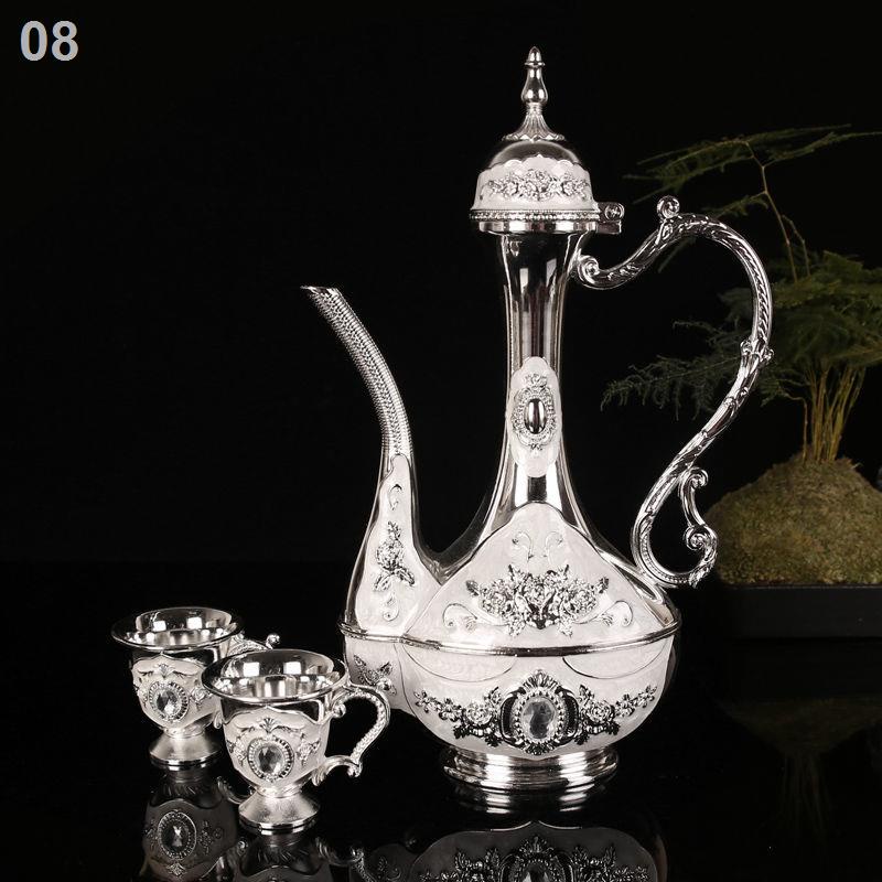 Bộ rượu cao cấp mạ vàng, ly rượu, bình ngâm ấm chén tử sa, gia dụng phong cách Châu Âu, quà tặng hay