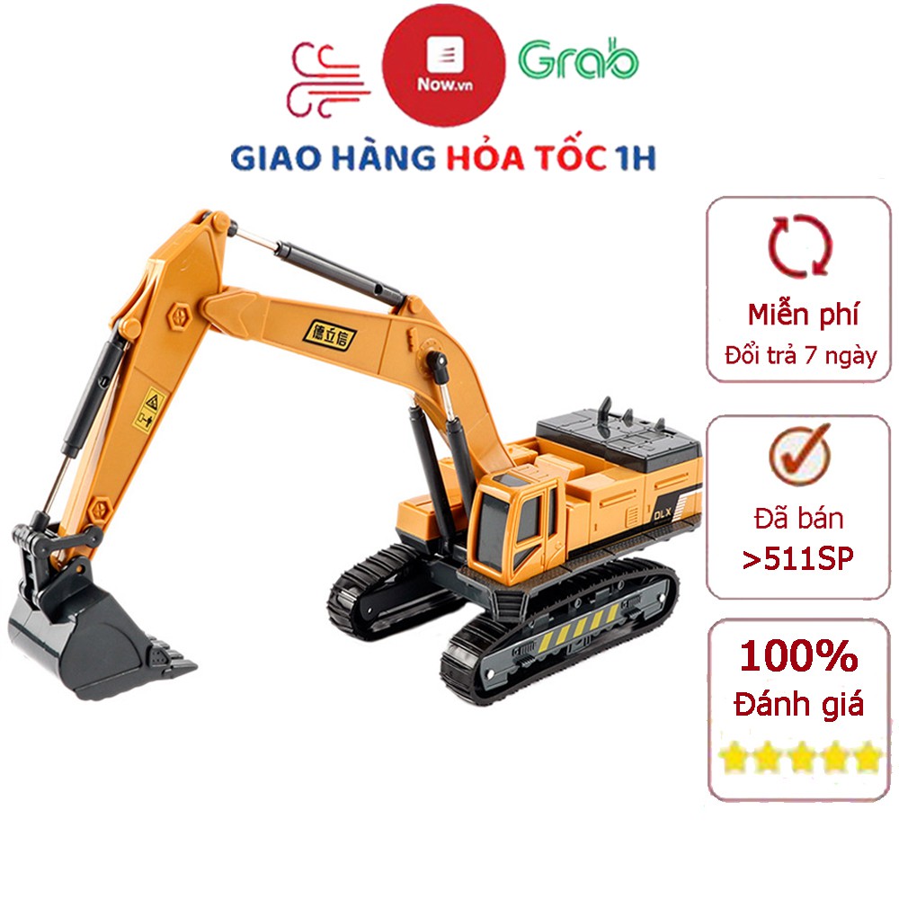 [Mã SKAMLS1810 giảm 15K đơn 50K] Mô hình xe đồ chơi, xe xúc chất liệu nhựa an toàn cho bé, tỷ lệ lớn