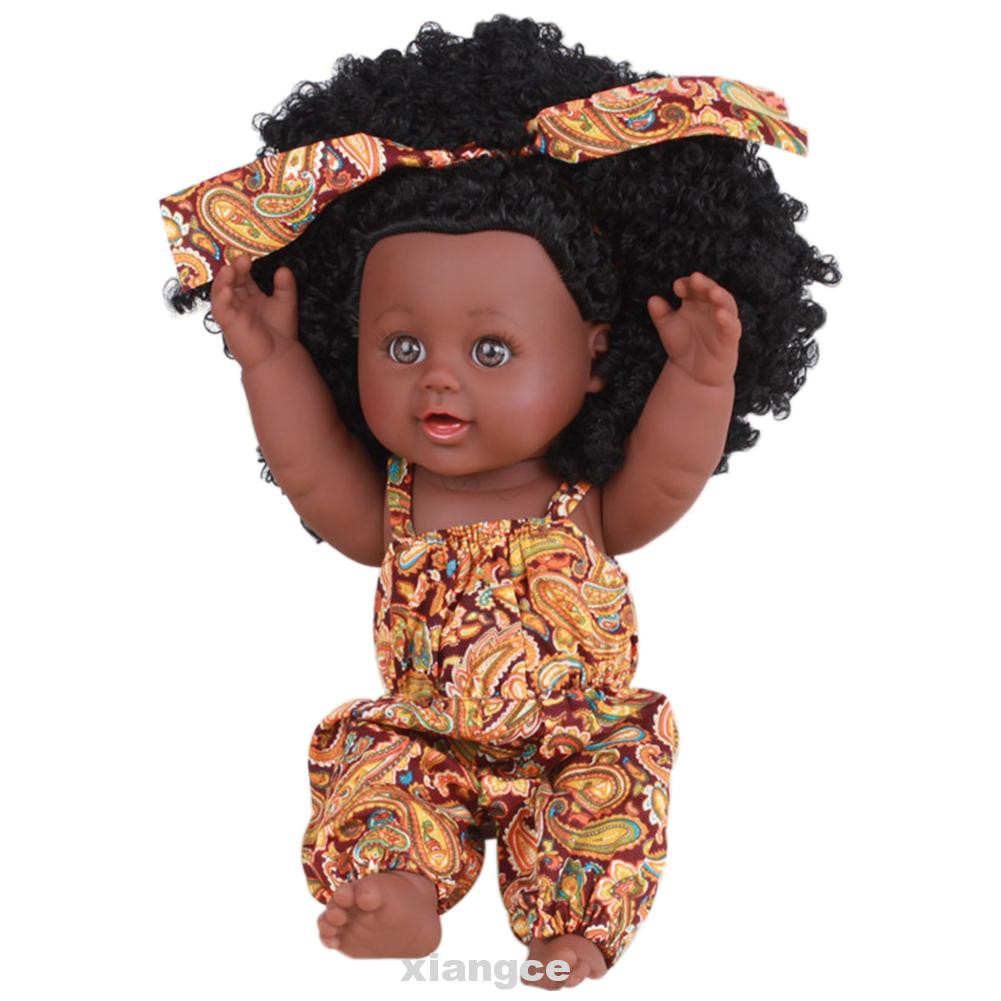 30cm 12inch Cute Play African Children Birthday Gift For Kids Lifelike Reborn Soft Vinyl Home Black Baby Doll