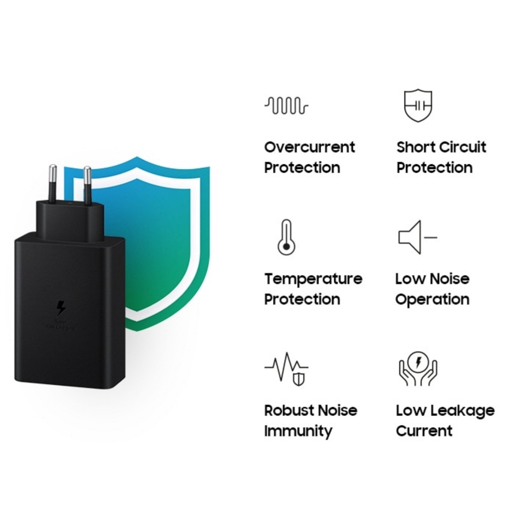 Cóc Sạc Siêu Nhanh Samsung 65W PD EP-T6530 -  - USB-C x2 Ports / USB-A 1 Port - Hàng Chính Hãng Full Box