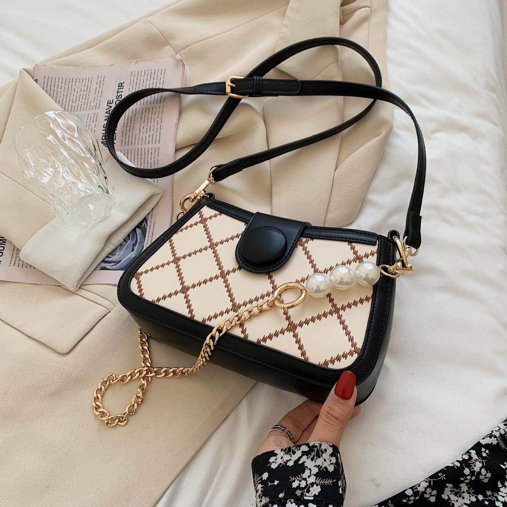 Túi xách đeo chéo nữ đẹp đi chơi 2 dây da thêu trần trám HY257