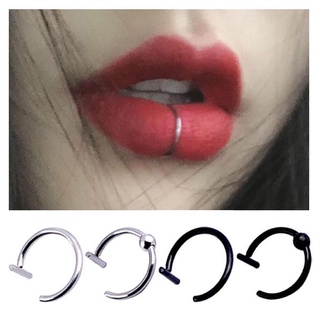 Image of [SLLXG] Lips Medical Rings Nose Fake Titanium Steel Ring Nose Ring Septum Piercing Clip In Mouth Ring Body Clip Hoop