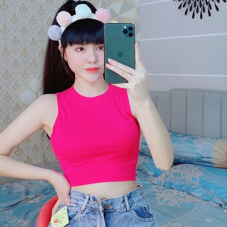 [ Mã WASTAPR giảm 10K đơn 50K] Áo 3 lỗ croptop trơn ôm body siêu xinh chất thun thái mềm mịn