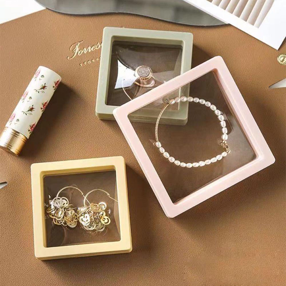 Hộp Đựng Trang Sức Bằng Nhựa Màu Sắc Trơn Chống Bụi Cho Nữ
