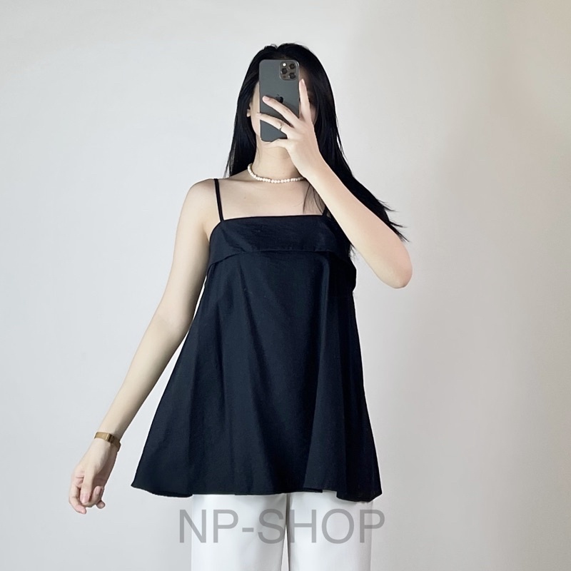 Áo 2 dây nữ form rộng freesize dáng dài NPA004