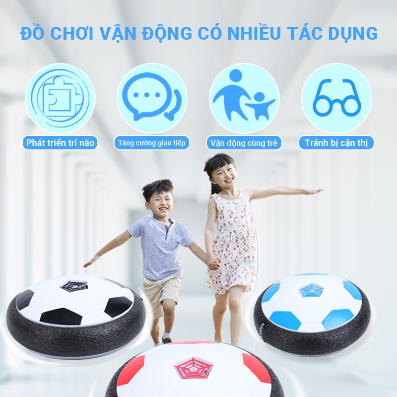 Đồ chơi quả bóng bay lượn trên mặt đất viền bọc mút xốp mềm không đau chân, tích hợp âm nhạc sôi động và đèn LED thú vị