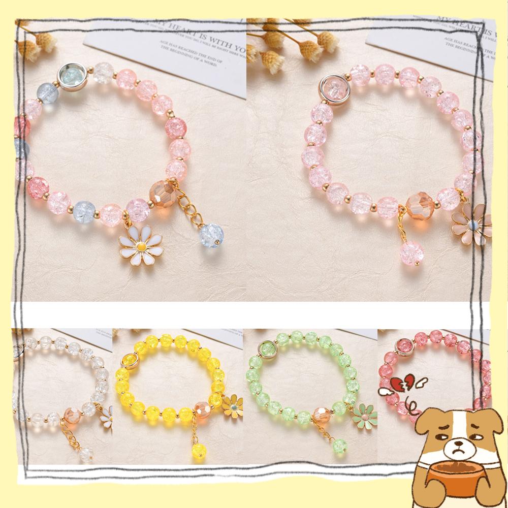 Vòng Tay Màu Sắc Lấp Lánh Thời Trang Cho Nữ|Vòng Đeo Tay Hình Hoa Cúc Nhỏ Nhiều Màu|(MớI) Vòng Tay HợP Kim HìNh Hoa ĐíNh Đá Xinh XắN