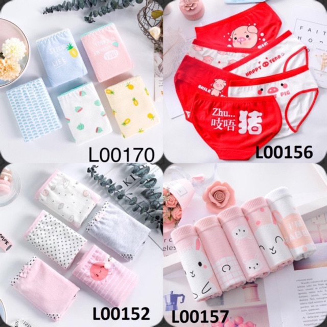 [Mã WAFS10 giảm 15% đơn 99k] Set 5 quần cute - quần lót nữ - quần cotton -CAMLUU99