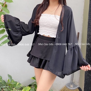Khoác voan tay loe rất xinh ( ảnh thật )