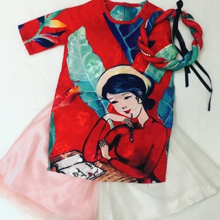Set combo áo dài cho bé
