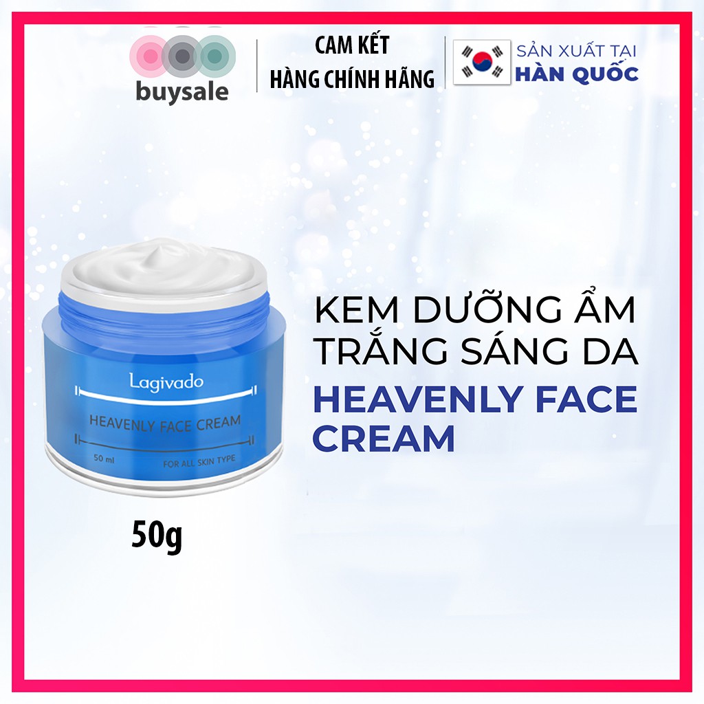 Kem Dưỡng ẩm trắng sáng da mặt Hàn Quốc phù hợp cho da dầu, da mụn và cả da nhạy cảm Heavenly Face Cream 50 ml -Buysales