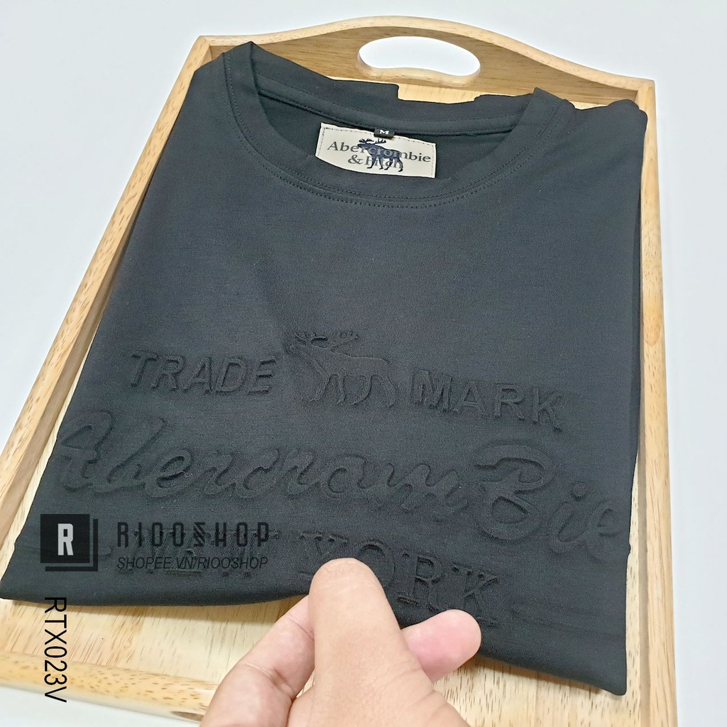 Áo phông nam cổ tròn dập nổi aber cực đẹp RTX023v - áo thun nam cotton Riooshop